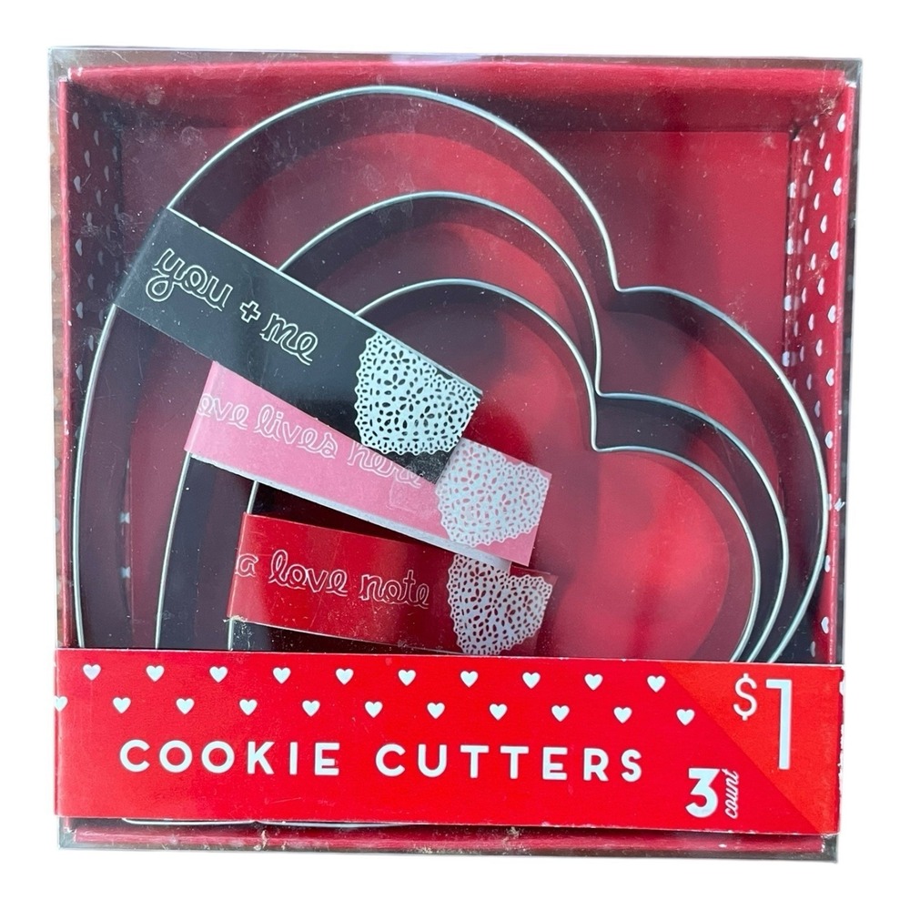 Valentines Heart Stainless Steel Cookie Cutters 3‎ Pack